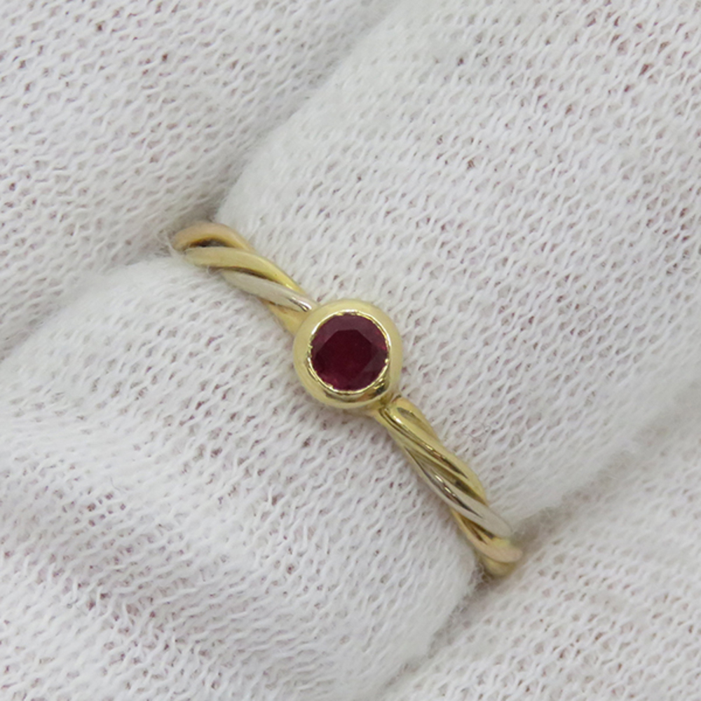 Cartier Ruby Three Colors Twisted Ring White Pink… - image 4
